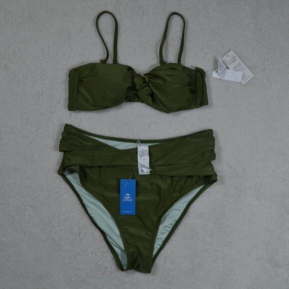NWT Cupshe Sage Spark Green Bikini Set M - Picture 3 of 13
